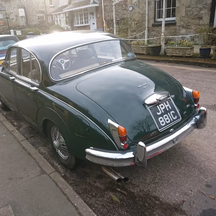 A vintage Jaguar car