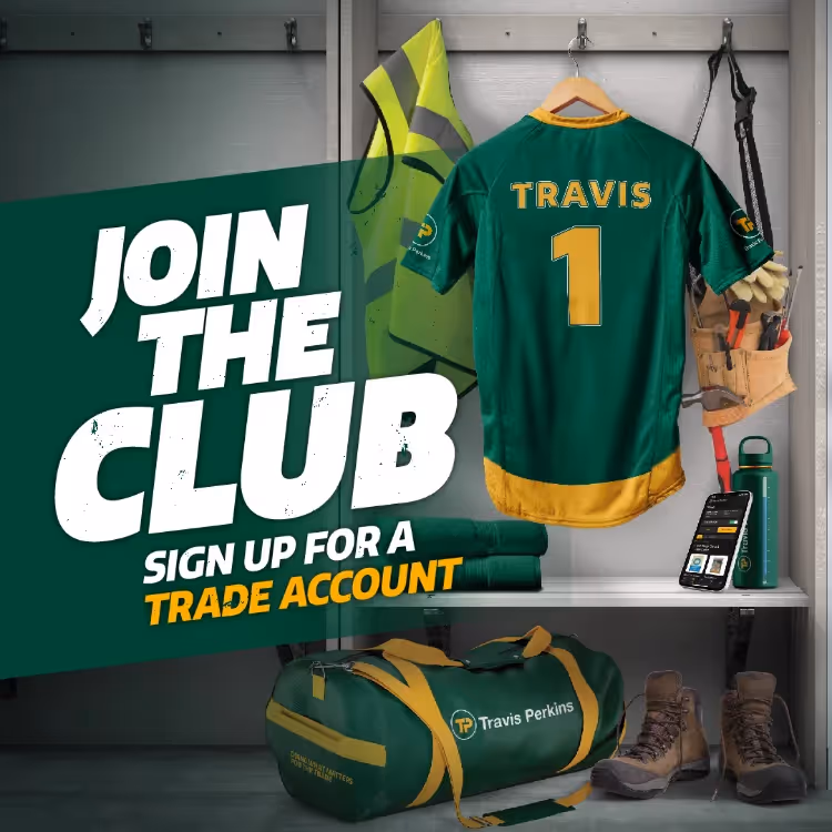 An advert to open a trade account with a builders yard