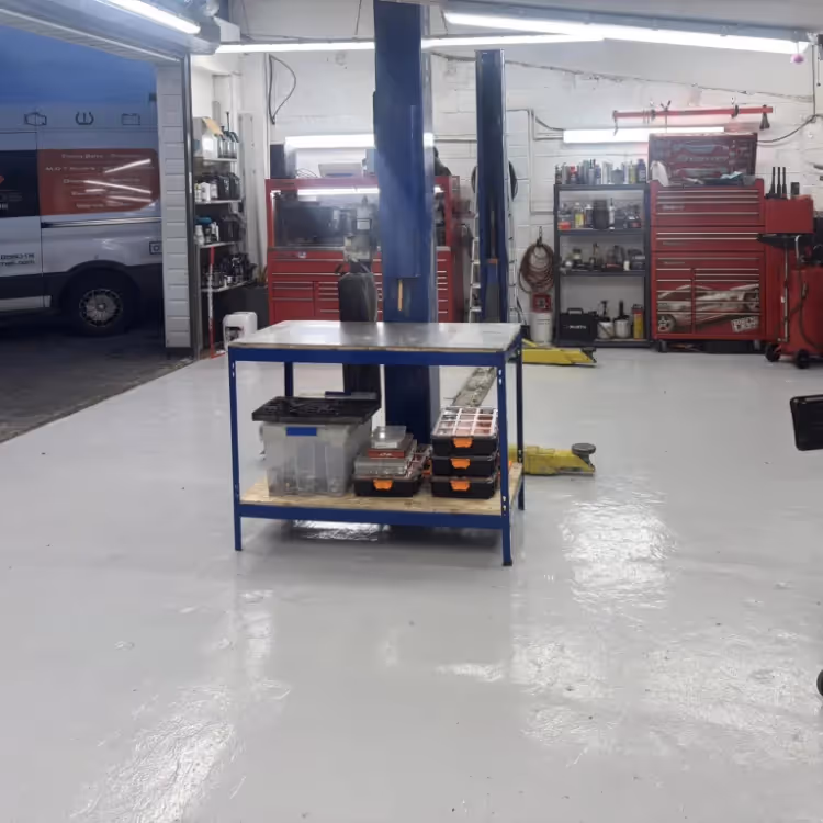 Inside a mechanic's workshop