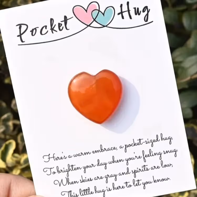 A heart shaped healing gemstone