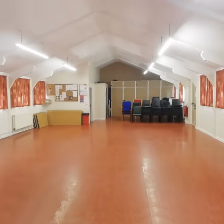 Inside a village hall