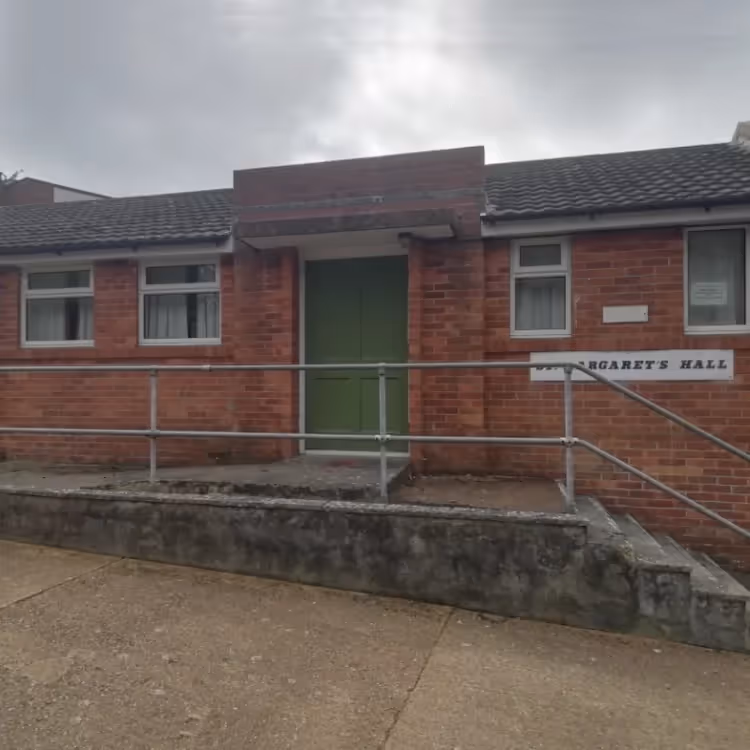 The front entrance steps of a village hall