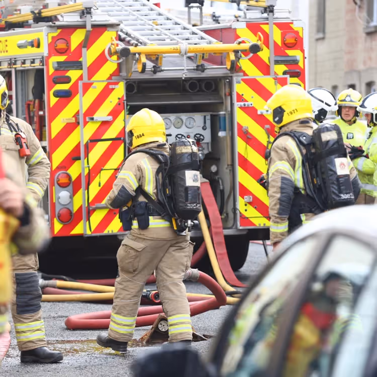 Firemen attending a fire