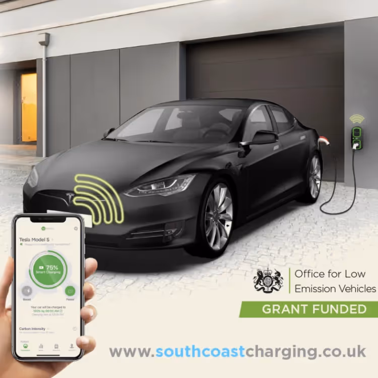 An advert for an EV charging system