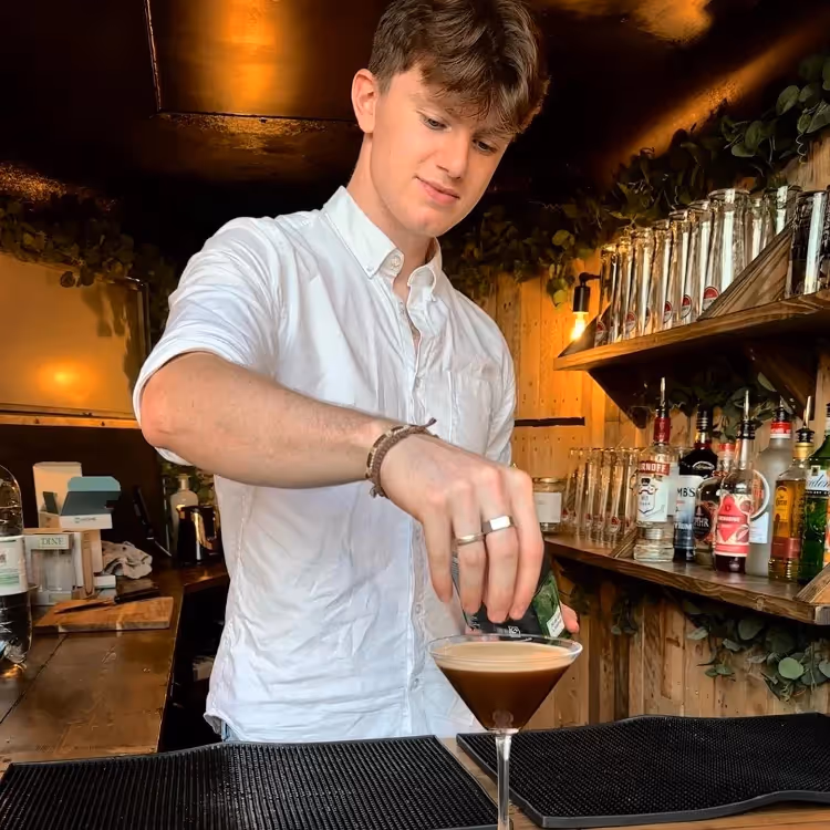A barman making an espresso martini