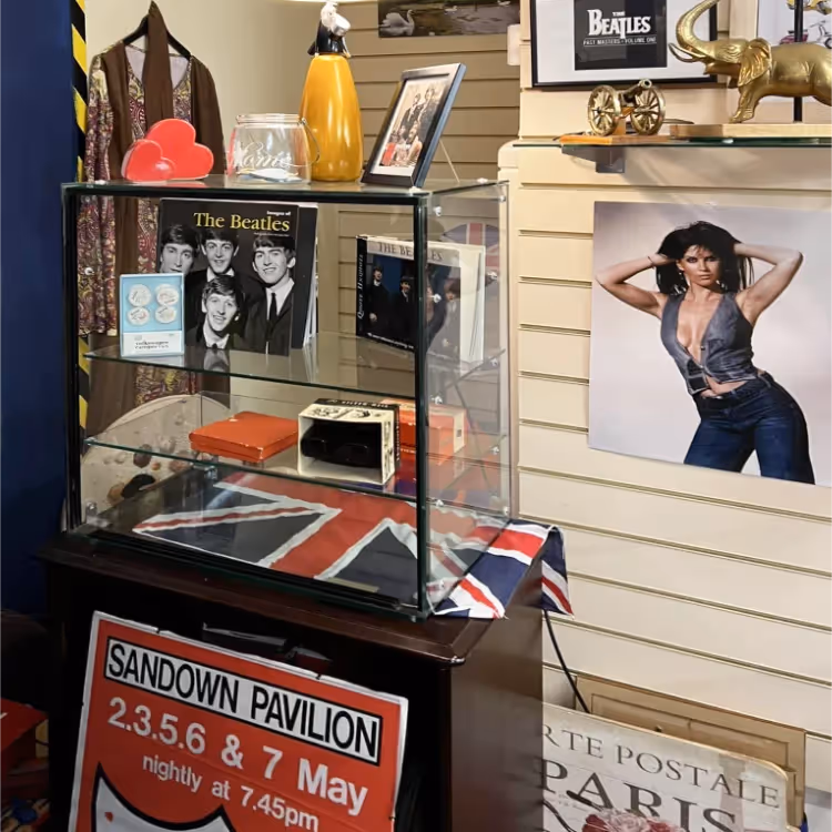 Retro items for the home on display in a shop