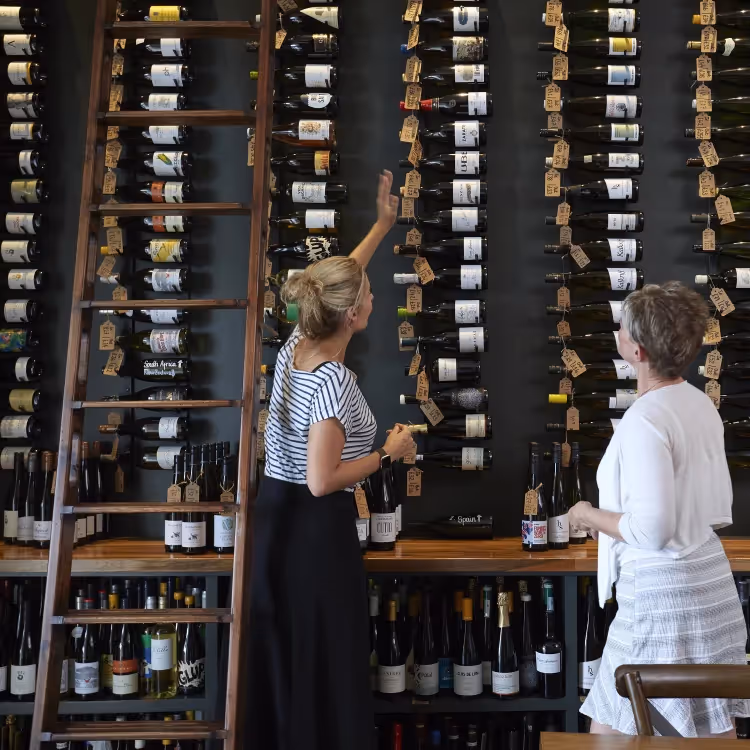 A restaurant wine cellar