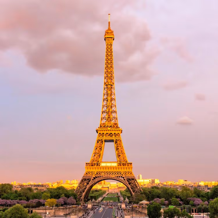 The Eiffel Tower at sunrise