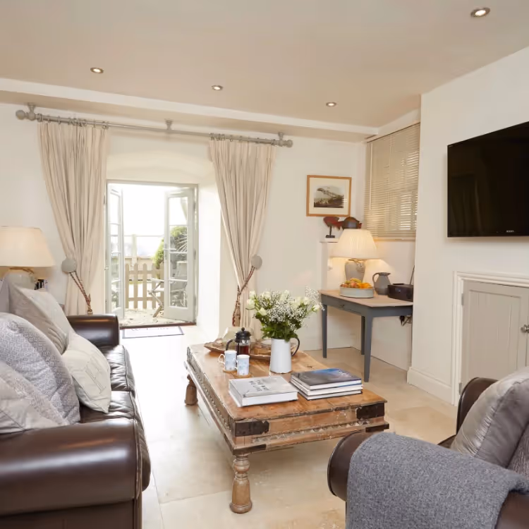 An elegant living room of a holiday apartment