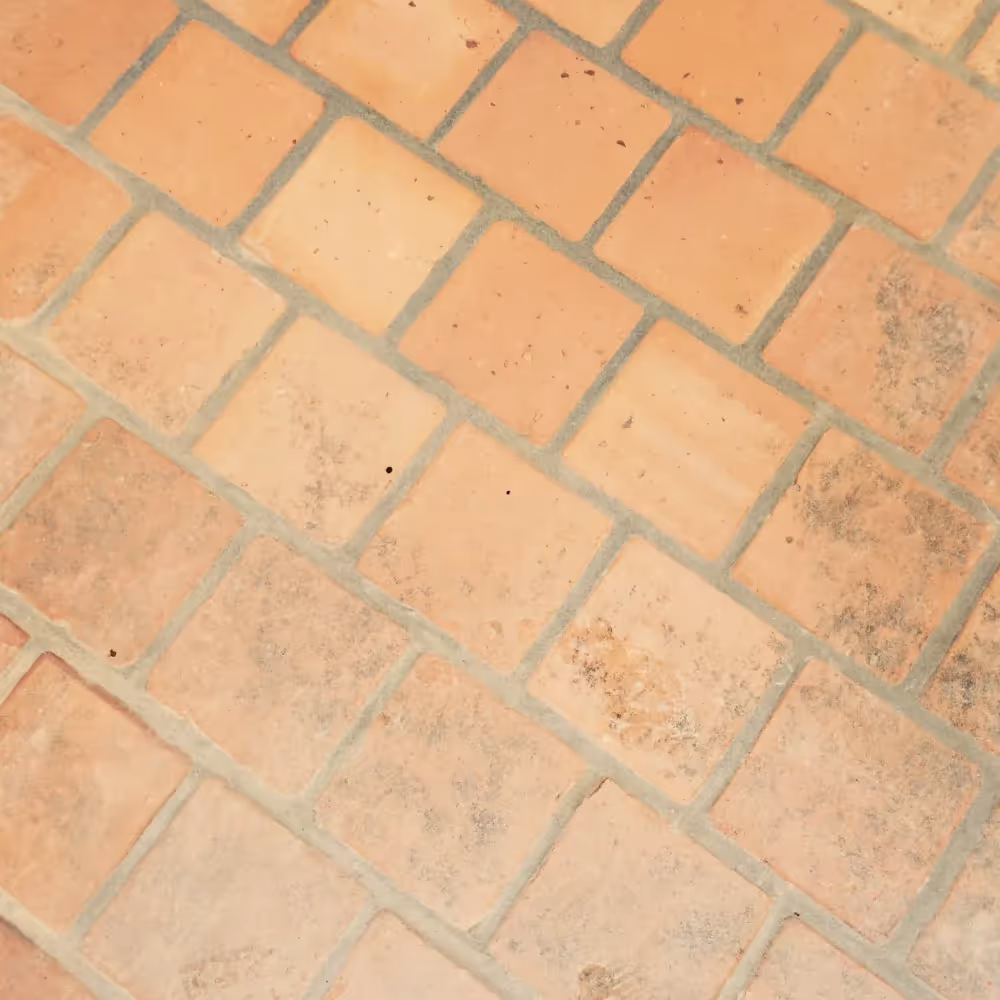 A terracotta tiled floor