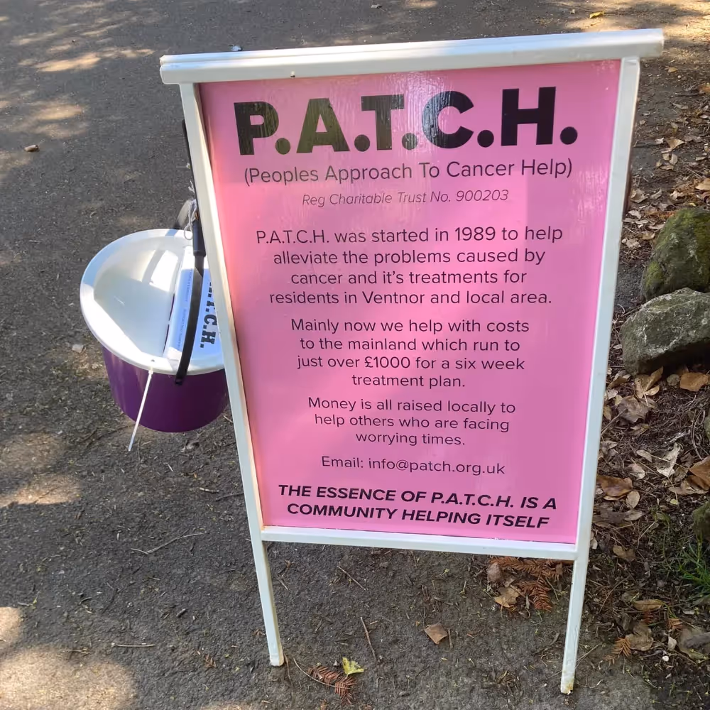 A charity's pavement A-board