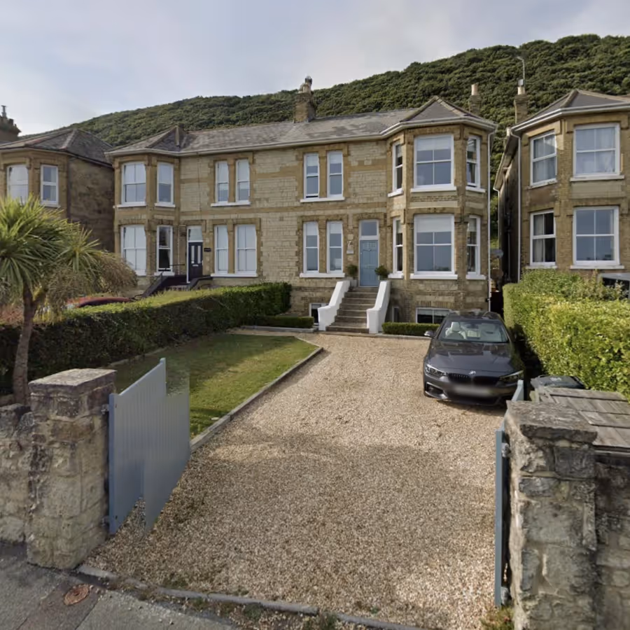 A row of elegant Victorian semi detached houses