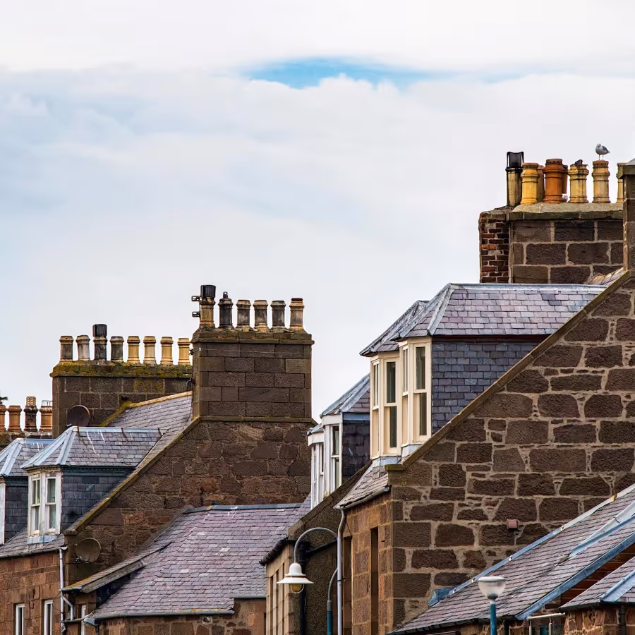 A row of chimney tops