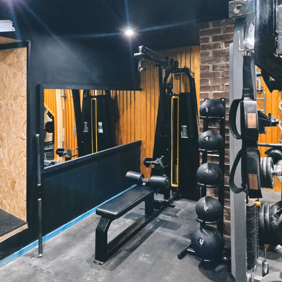 Strength and conditioning equipment in a gym