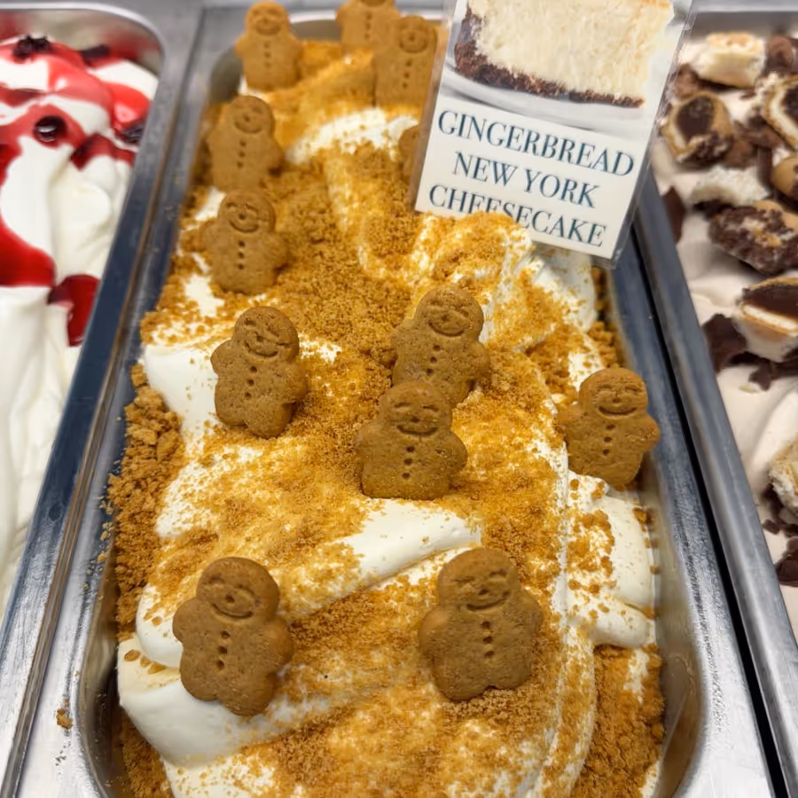 A tub of Gingerbread New York cheesecake flavoured ice cream