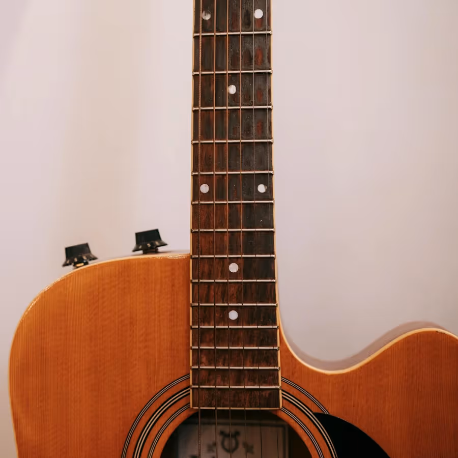 An acoustic guitar