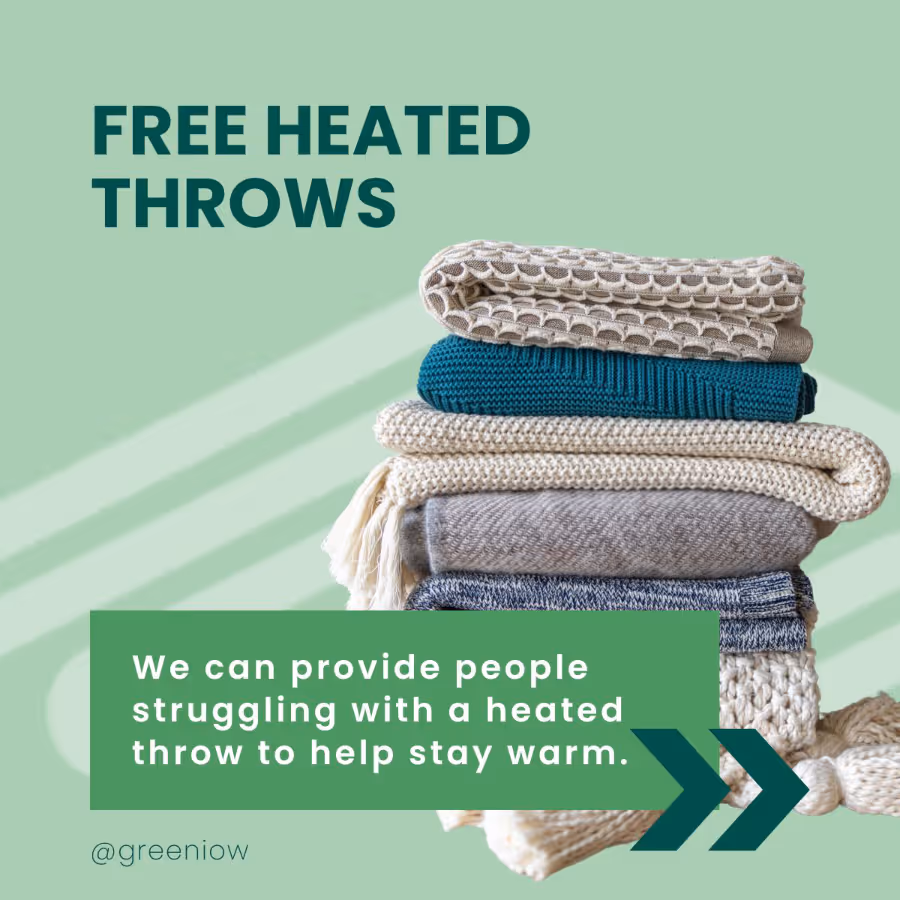 An advert for free heated throws