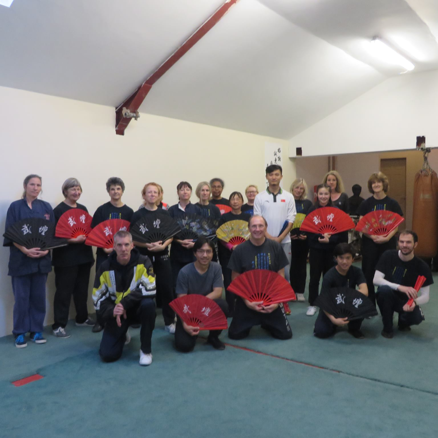 Students in a tai chi class