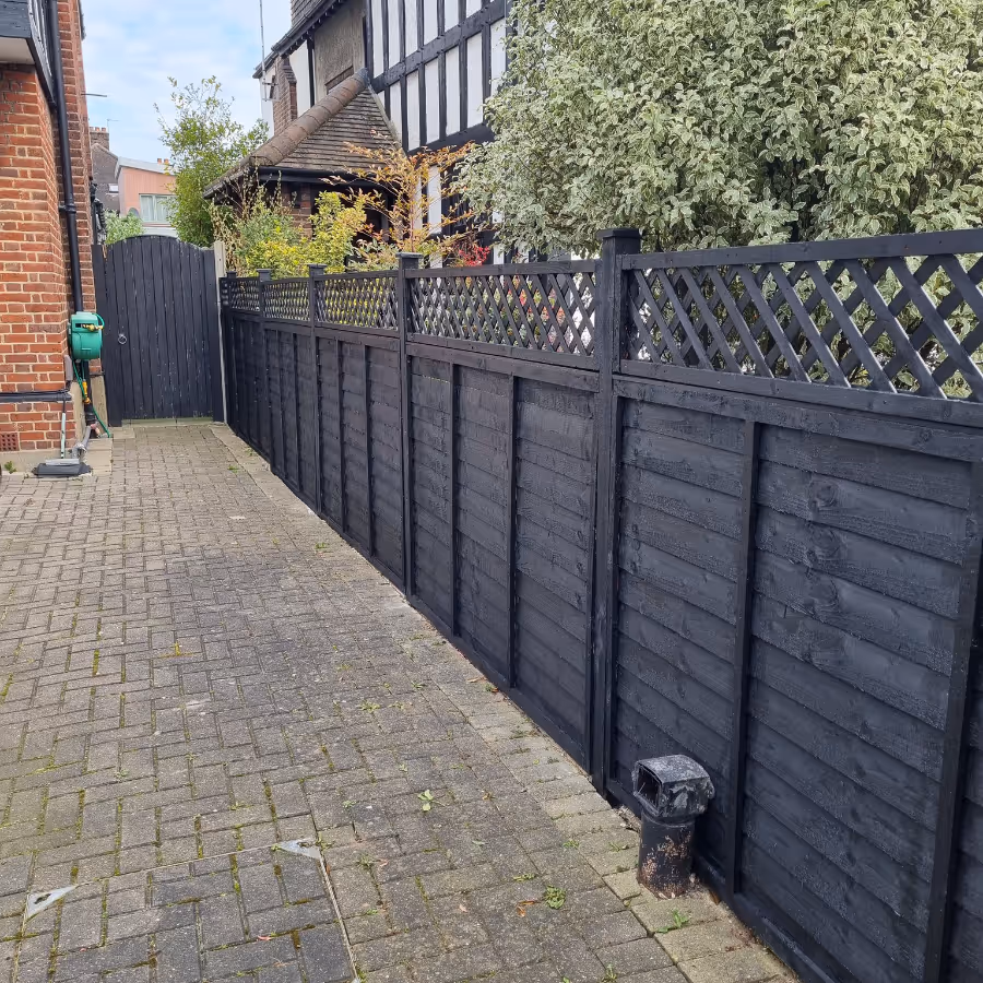 Fencing painted grey