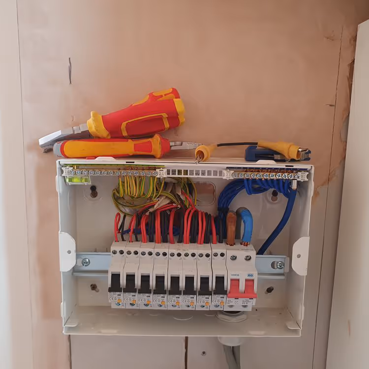 A domestic electrical consumer unit.