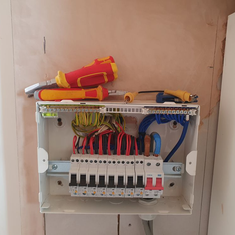 A domestic electrical consumer unit.