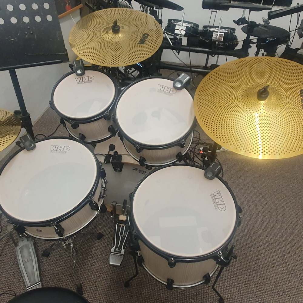 A drum kit.