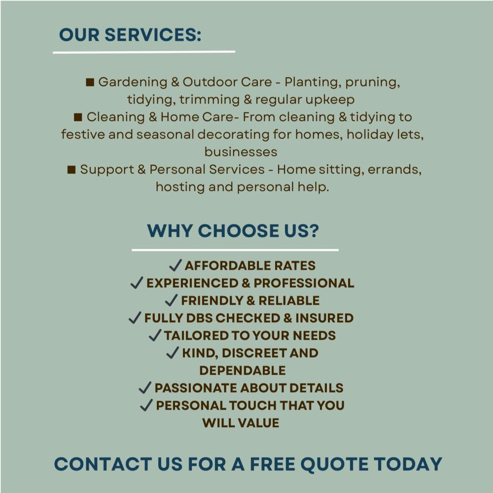 An advert for someone offering help around the home.