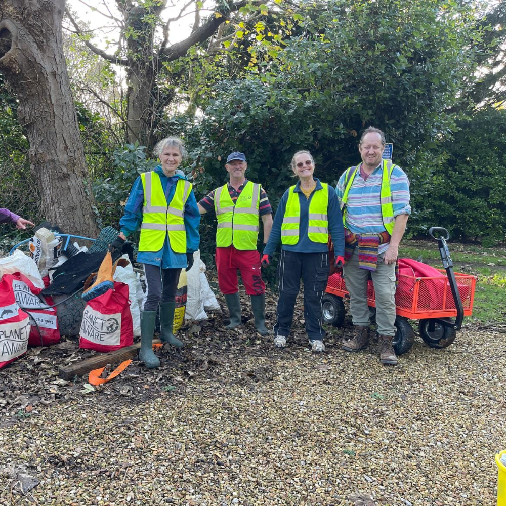 A team of beach cleaning voluneers.