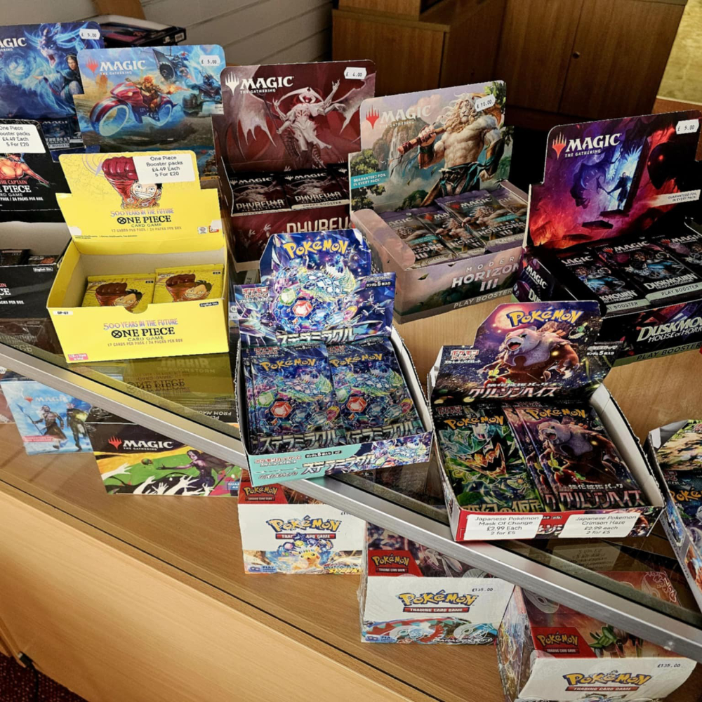 Card games for sale in a shop