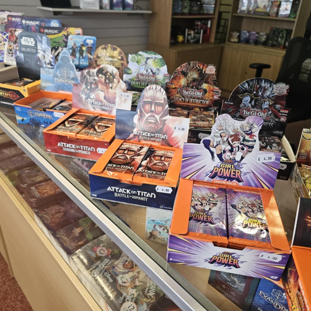Card games for sale in a shop