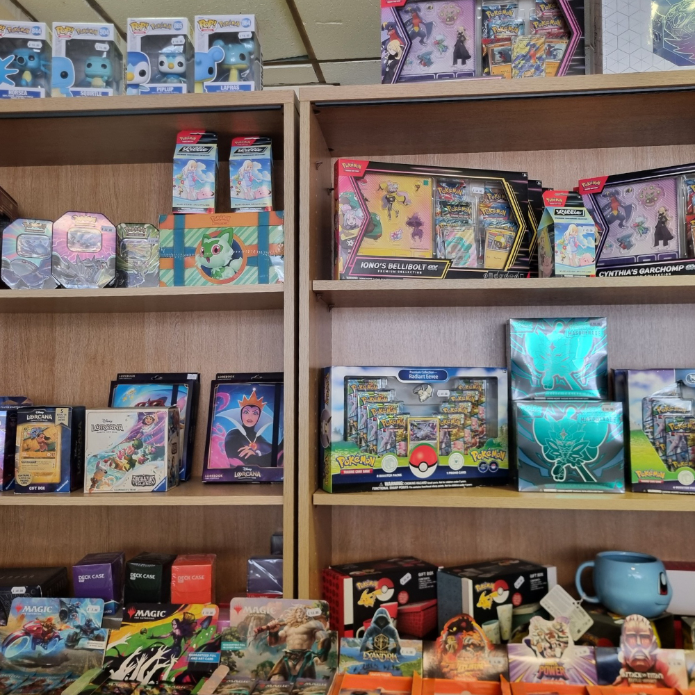 Card games for sale in a shop
