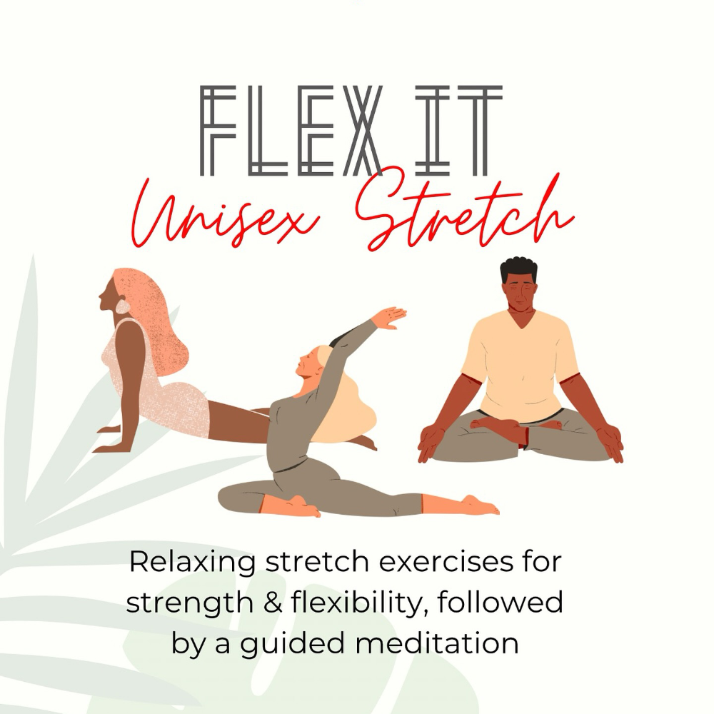 An advert for a unisex stretch class.