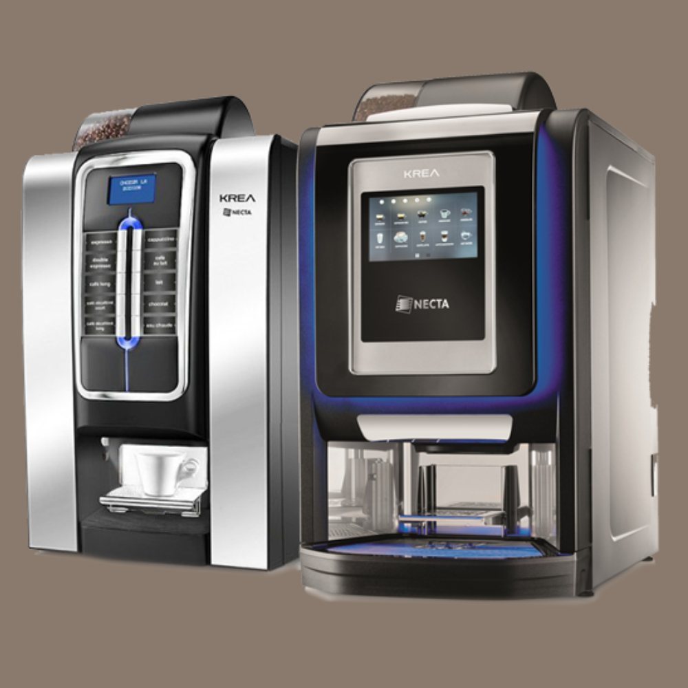 Two commercial coffee vending machines