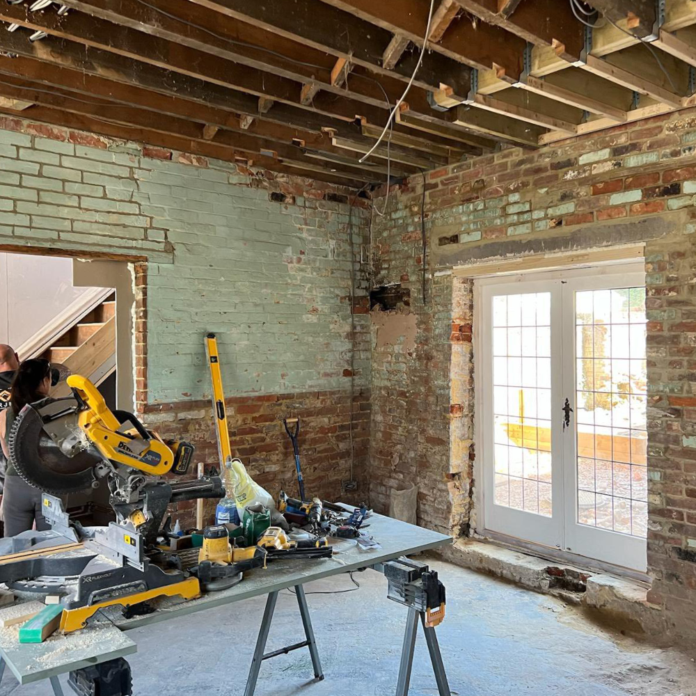 A room being renovated.
