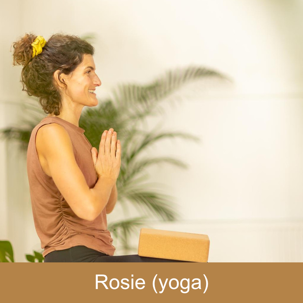 A lady in a yoga pose.