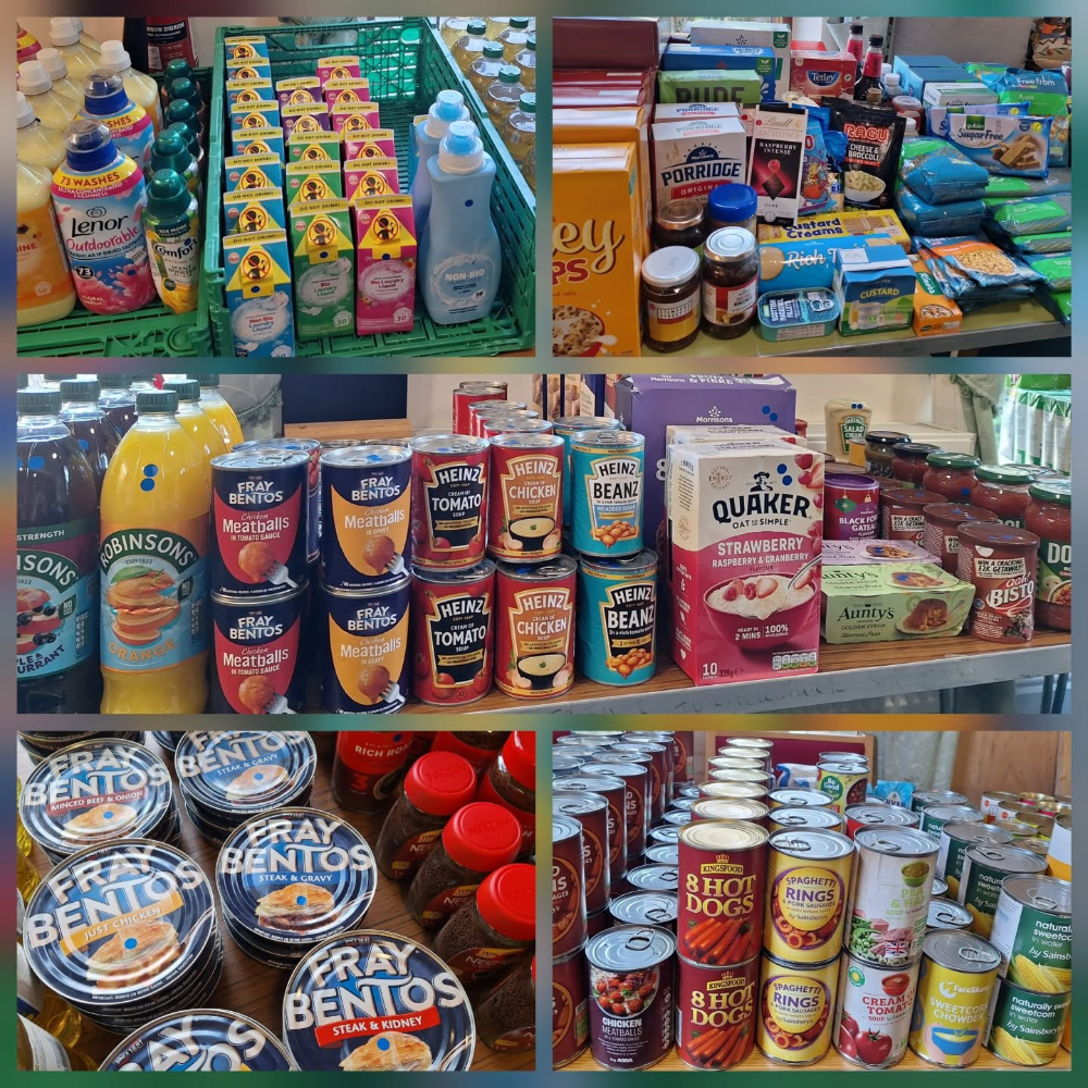 Various photos of food products.