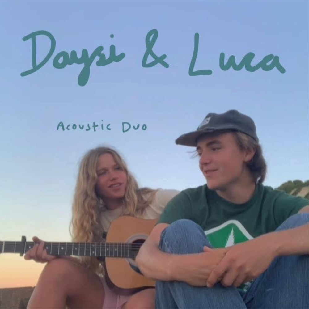 An advert for an acoustic duo named Daysi and Luca.