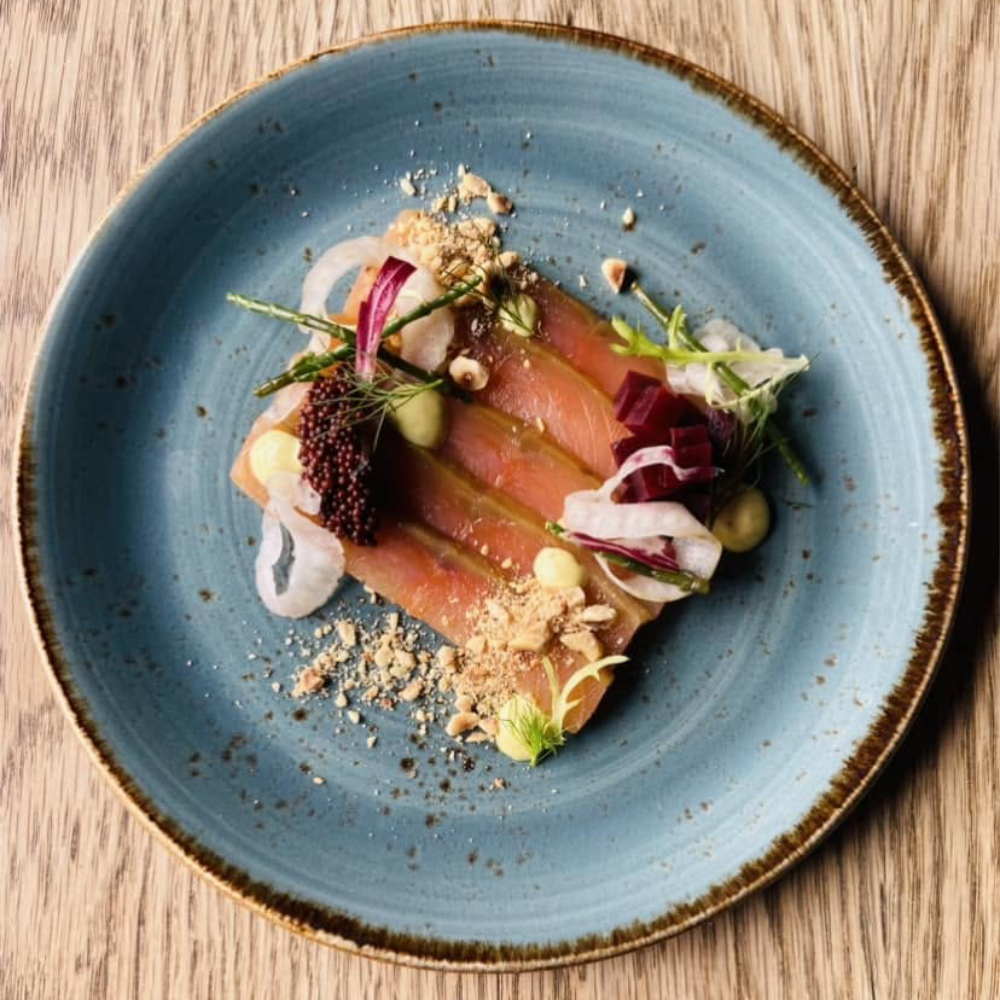 A pub starter with smoked salmon.