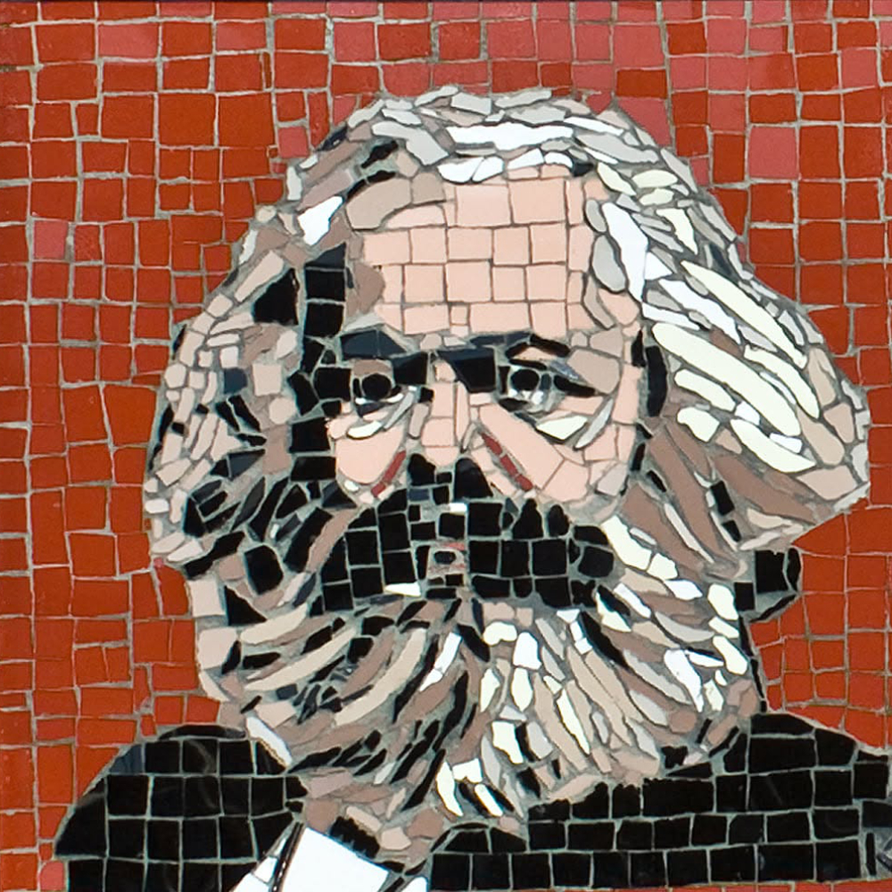 A mosaic of Karl Marx.