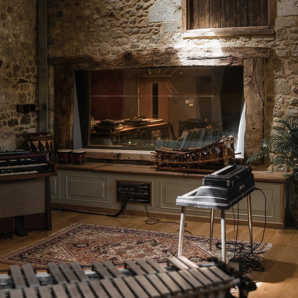 A music studio within a converted barn.