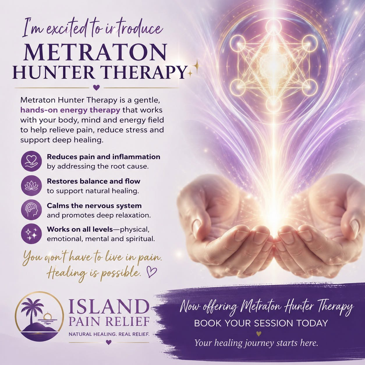 An advert for metraton hunter therapy.