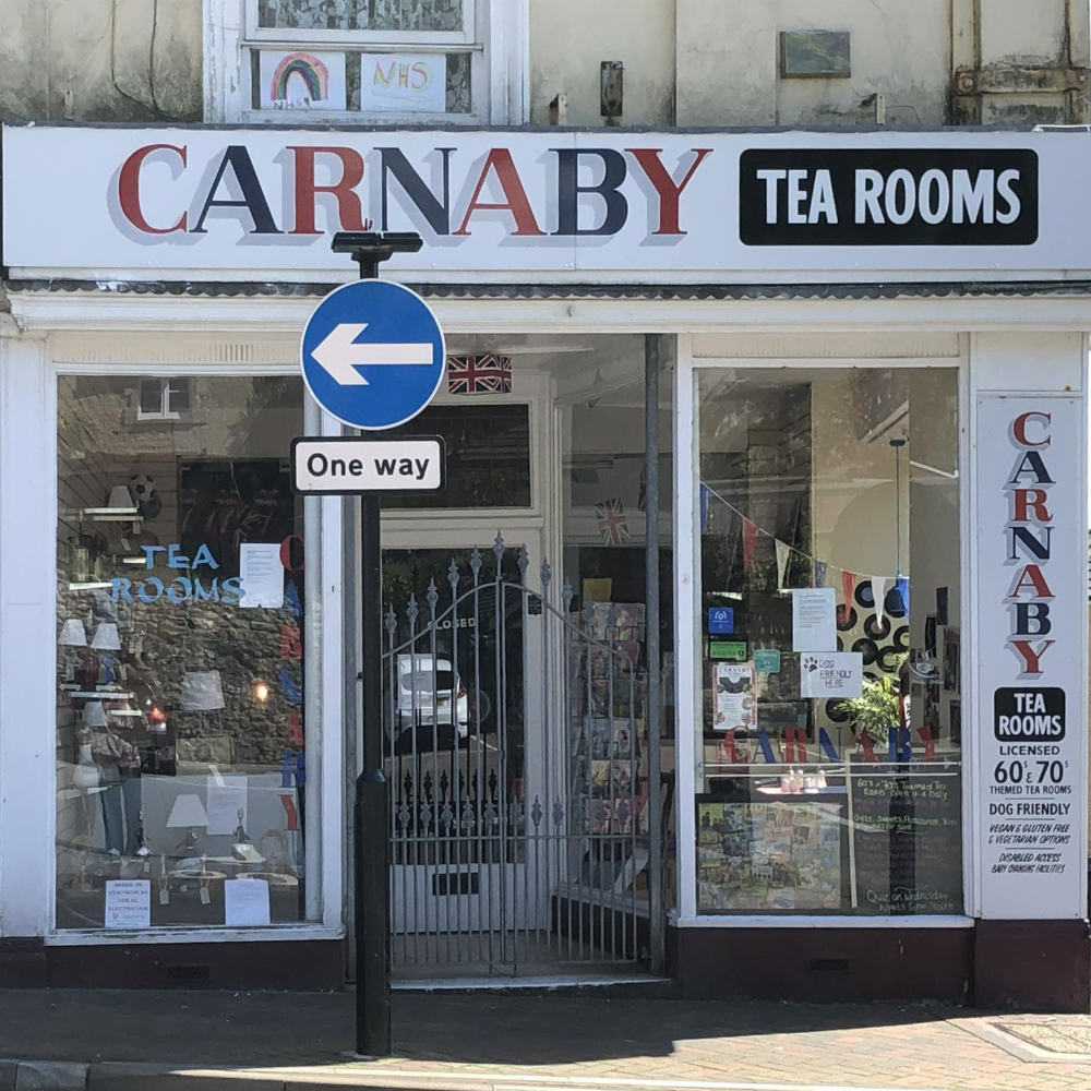 The exterior of a cafe called Carnaby Tea Rooms.