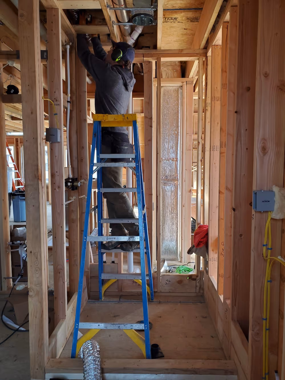 Adam running a bathroom exhaust fan