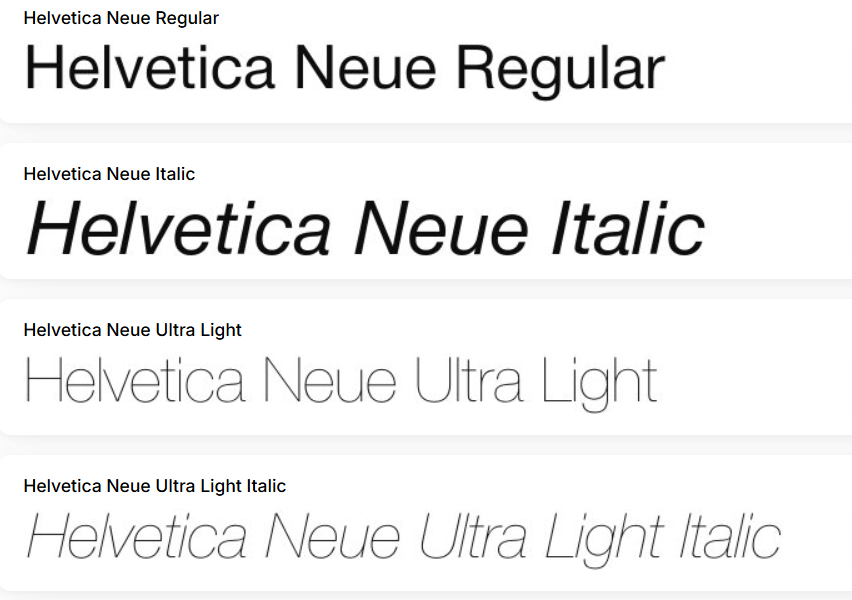 Helvetica Neue font