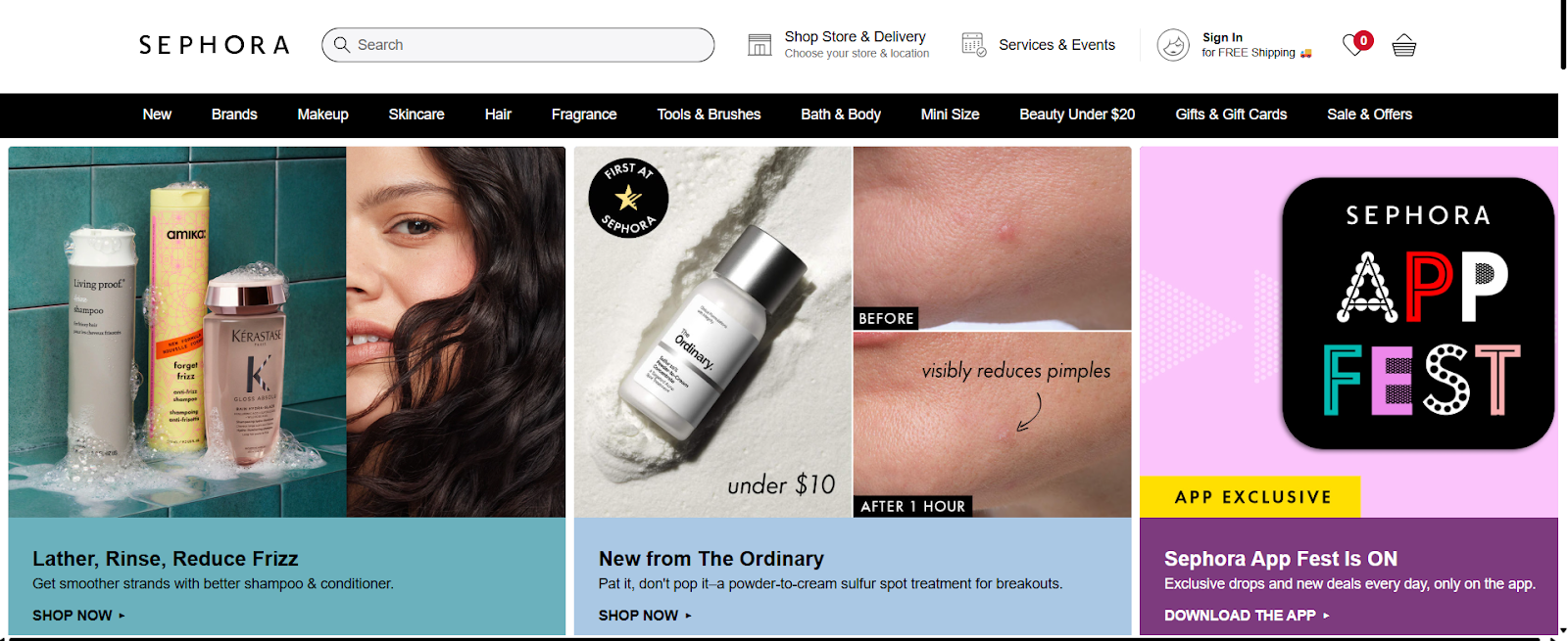 Sephora B2C product page