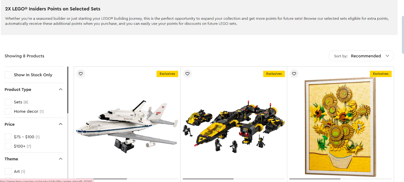 Lego B2C product page