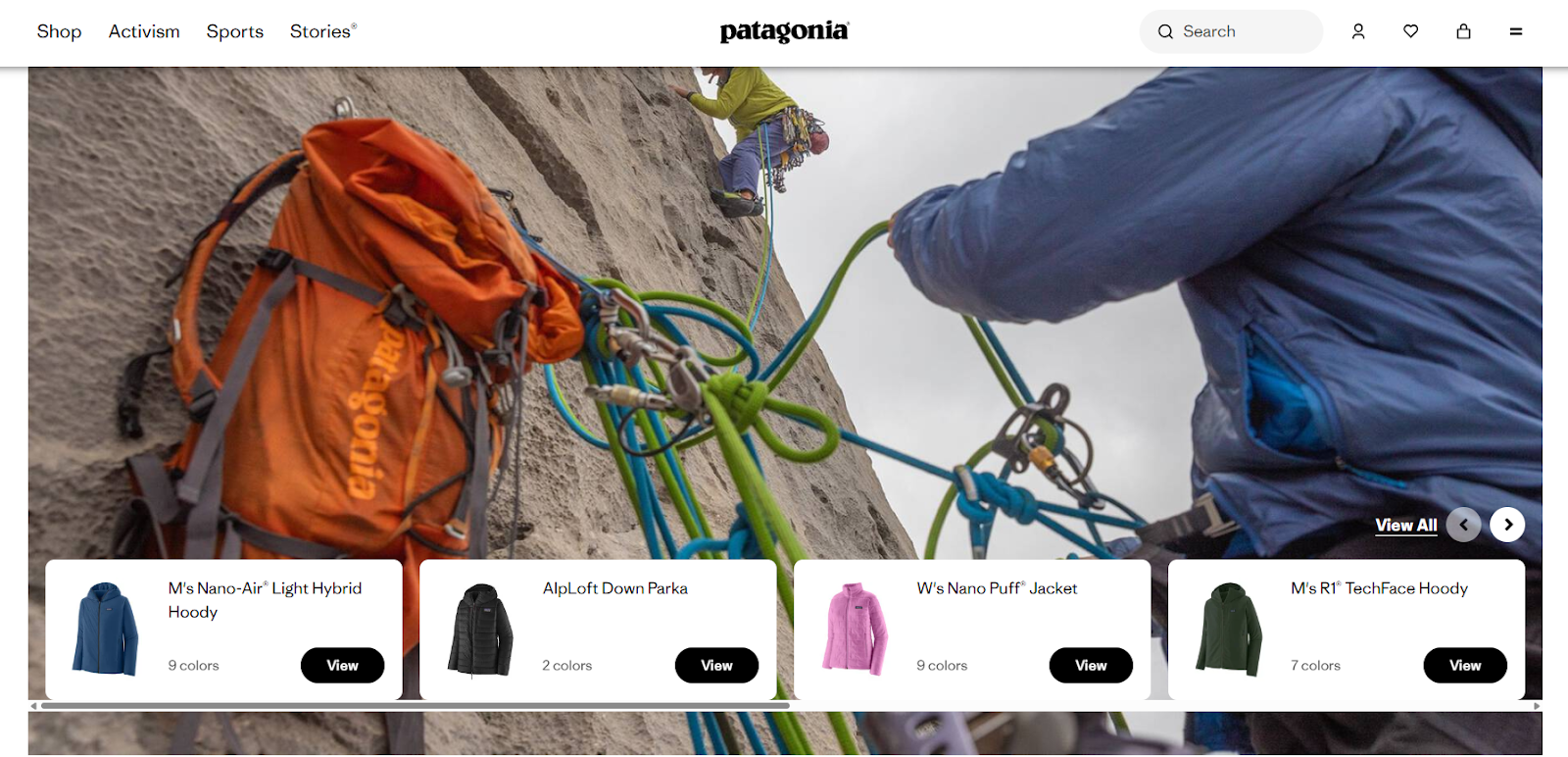 Patagonia B2C product page