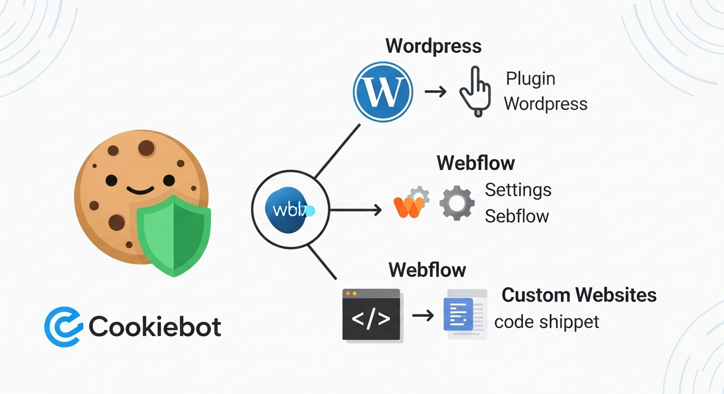 How to Integrate Cookiebot on Wordpress, Webflow, and Custom Websites