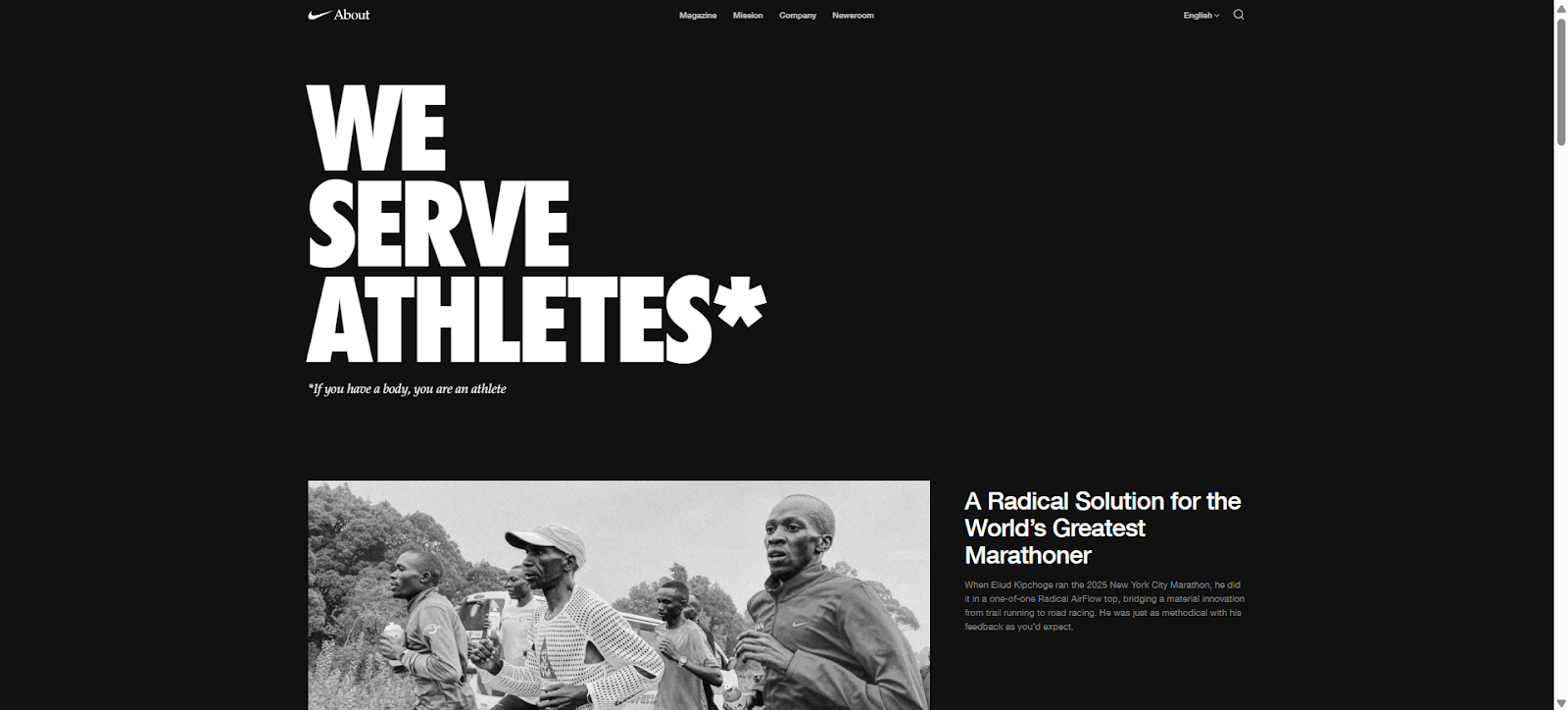 Nike about us page