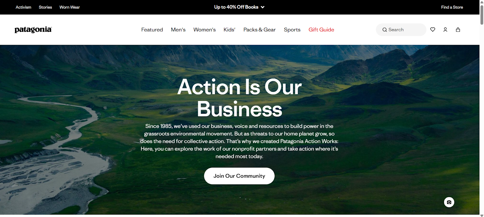 Patagonia about us page